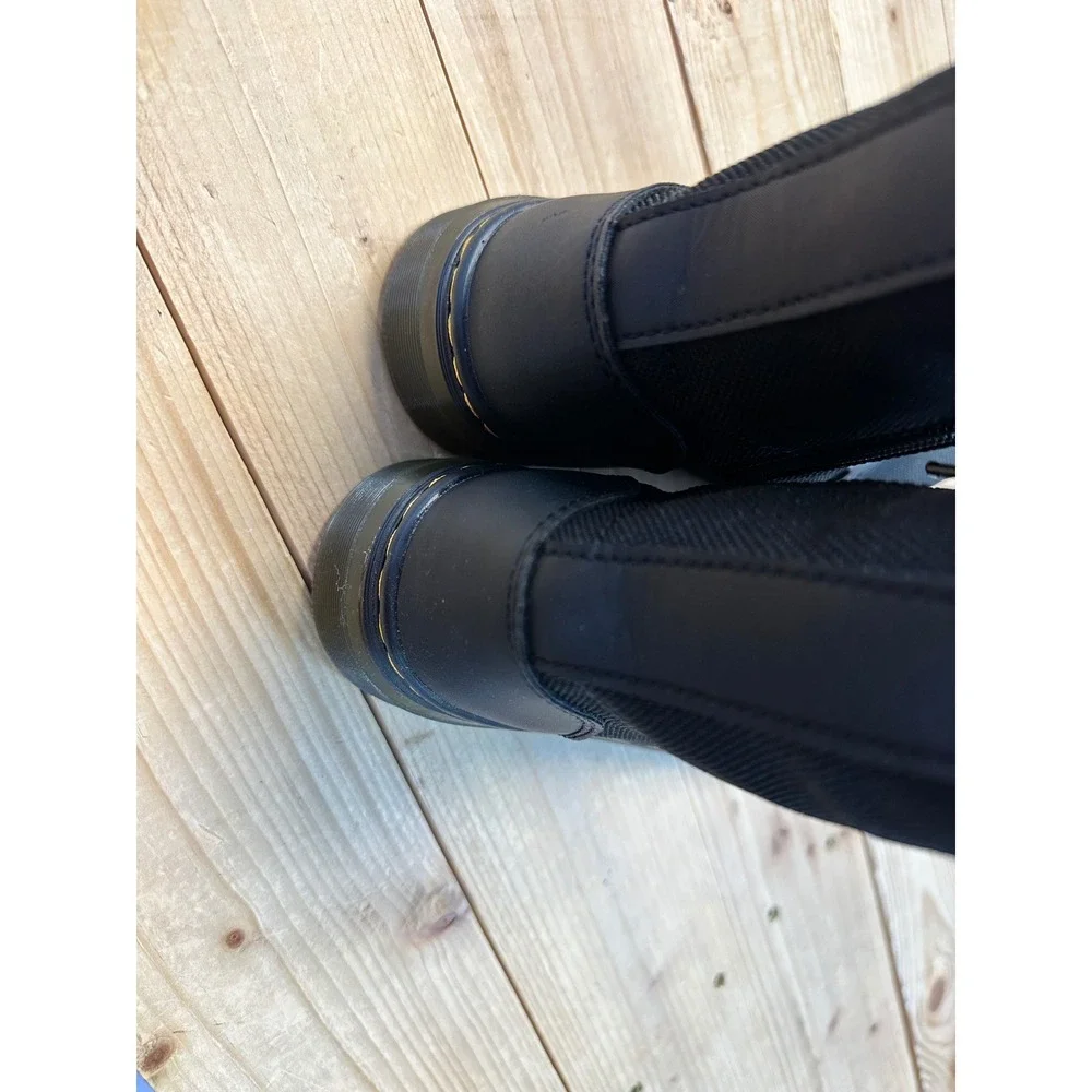 Dr Martens Kids Black Combs J Combat Boots Side Zip Lace Up Size 3‎ US
